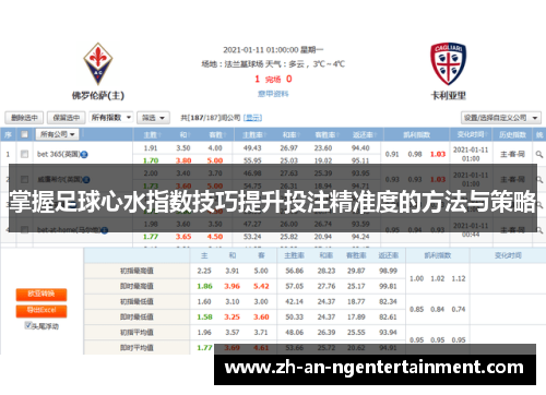 掌握足球心水指数技巧提升投注精准度的方法与策略